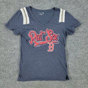 Boston Red Sox Shirt Women's Medium Blue MLB Baseball Logo Graphic Short Sleeve